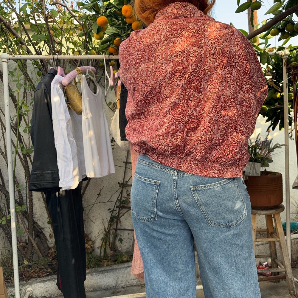 Free People Red Patterned Blouse - image 8
